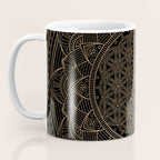 The Flower of Life Black Gold Mandala Coffee Mug Gallery Image 3