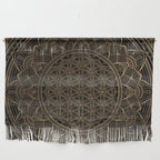 The Flower of Life Black Gold Mandala Wall Hanging Gallery Image 1