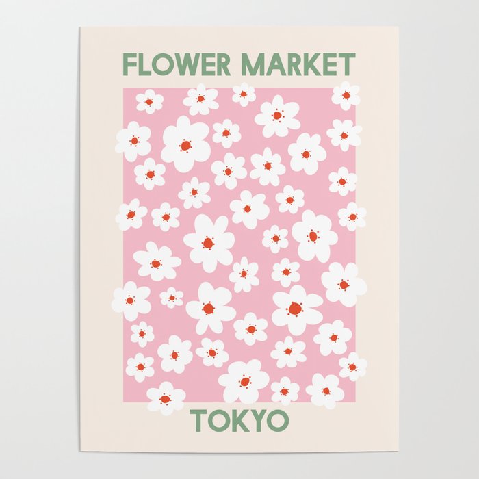 Flower Market Tokyo Cherry Blossoms Poster Gallery Image 1