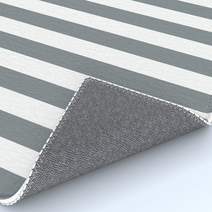 Large Smoke Grey and White Vertical Cabana Tent Stripes Rug Gallery Image 4