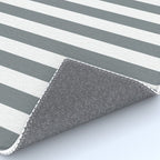 Large Smoke Grey and White Vertical Cabana Tent Stripes Rug Gallery Image 4