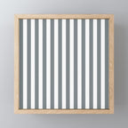 Large Smoke Grey and White Vertical Cabana Tent Stripes Mini Art Print Gallery Image 1
