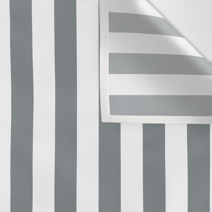 Large Smoke Grey and White Vertical Cabana Tent Stripes Wall Tapestry Gallery Image 3
