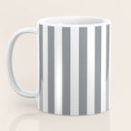 Large Smoke Grey and White Vertical Cabana Tent Stripes Coffee Mug Gallery Image 3