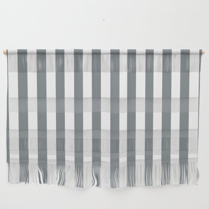 Large Smoke Grey and White Vertical Cabana Tent Stripes Wall Hanging Gallery Image 1