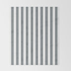 Large Smoke Grey and White Vertical Cabana Tent Stripes Throw Blanket Gallery Image 2