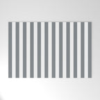 Large Smoke Grey and White Vertical Cabana Tent Stripes Welcome Mat Gallery Image 1
