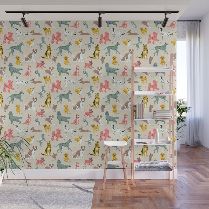 Silly Dog Friends Wall Mural Gallery Image 1