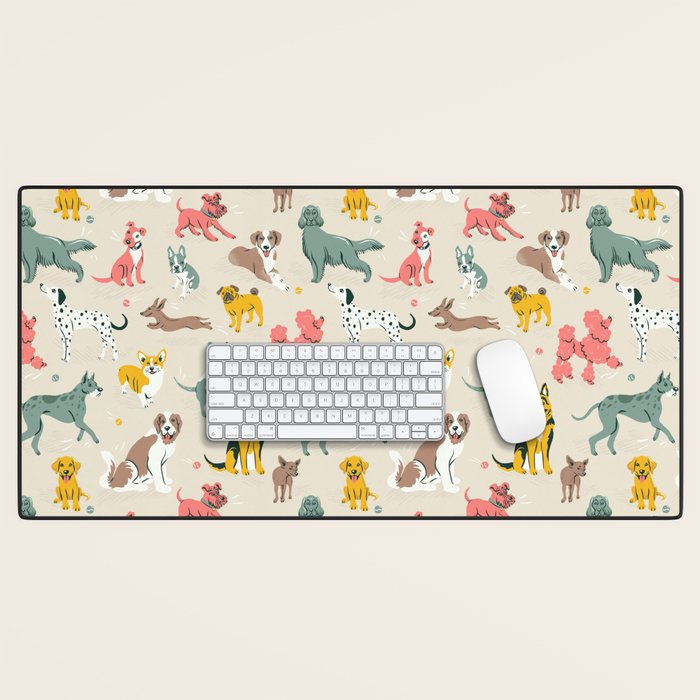 Silly Dog Friends Desk Mat Gallery Image 1