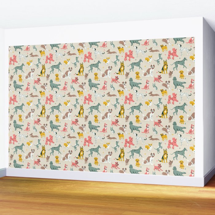 Silly Dog Friends Wall Mural Gallery Image 2