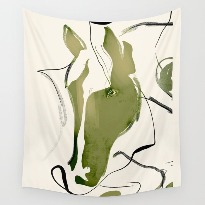 Abstract Minimal Horse Wall Tapestry Gallery Image 4