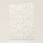 Beige Ditsy Toile Floral Stationery Card Gallery Image 2