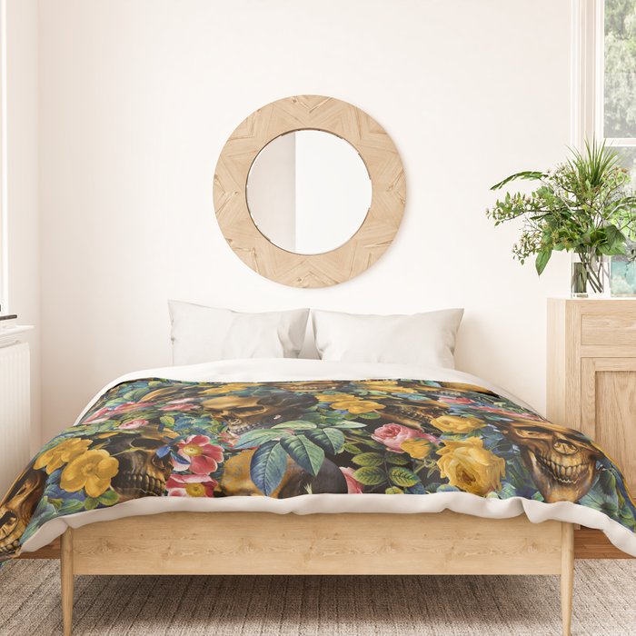 Skull and Flowers Pattern Duvet Cover Gallery Image 3
