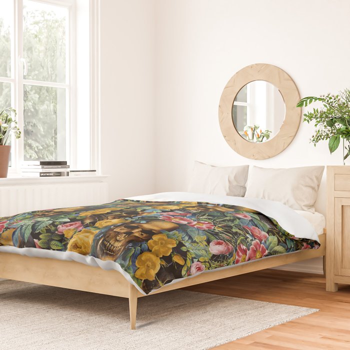 Skull and Flowers Pattern Duvet Cover Gallery Image 2