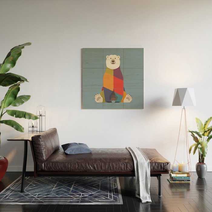 Polar Bear Wood Wall Art Gallery Image 2