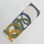 Minimalist Mid Century Modern Colorful Rings Navy Blue Yellow Olive Green Spirals by Ejaaz Haniff Yoga Mat Gallery Image 1