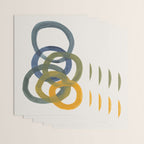 Minimalist Mid Century Modern Colorful Rings Navy Blue Yellow Olive Green Spirals by Ejaaz Haniff Wrapping Paper Gallery Image 3