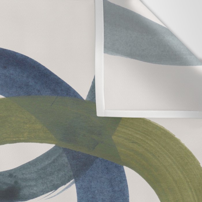 Minimalist Mid Century Modern Colorful Rings Navy Blue Yellow Olive Green Spirals by Ejaaz Haniff Wall Tapestry Gallery Image 3