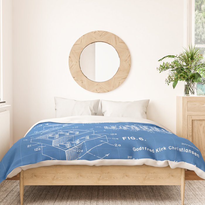 Legos Patent - Legos Brick Art - Blueprint Duvet Cover Gallery Image 3