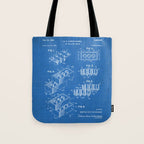 Legos Patent - Legos Brick Art - Blueprint Tote Bag Gallery Image 1