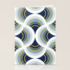 Art deco scallop elegance // blue geometric shapes golden textured lines Stationery Card Gallery Image 2
