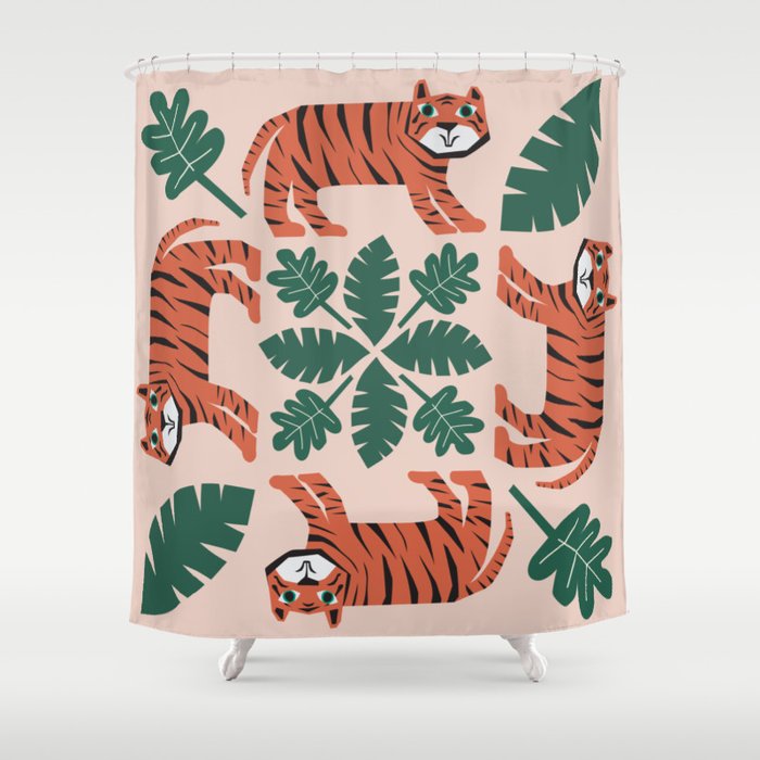 Tiger Tile Shower Curtain Gallery Image 1