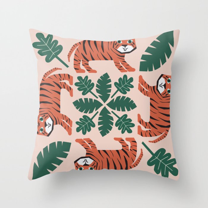 Tiger Tile Throw Pillow Gallery Image 6