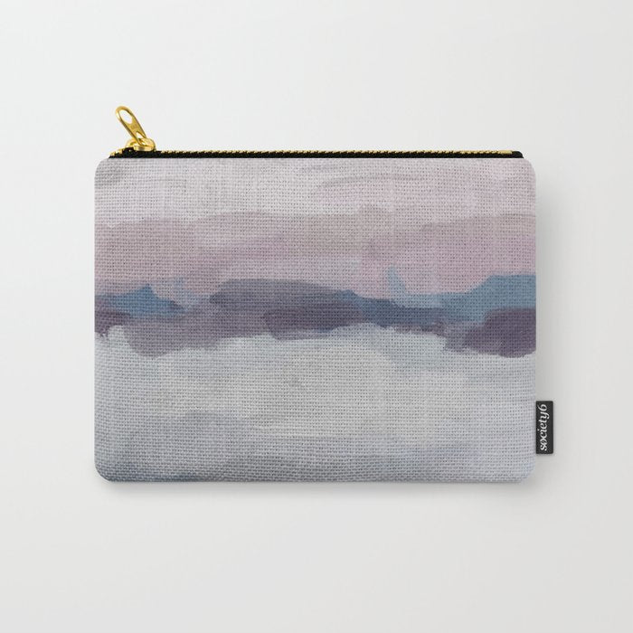 Oceans Away - Plum Purple Lavender Blue Abstract Painting Waves Cloud Horizon Modern Art Carry All Pouch Gallery Image 1