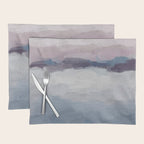 Oceans Away - Plum Purple Lavender Blue Abstract Painting Waves Cloud Horizon Modern Art Placemat Gallery Image 1