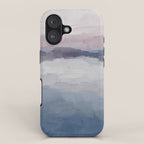 Oceans Away - Plum Purple Lavender Blue Abstract Painting Waves Cloud Horizon Modern Art iPhone Case Gallery Image 1