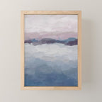 Oceans Away - Plum Purple Lavender Blue Abstract Painting Waves Cloud Horizon Modern Art Mini Art Print Gallery Image 1