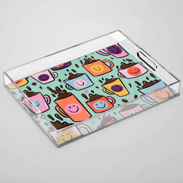 Smiley Coffee Acrylic Tray Gallery Image 1