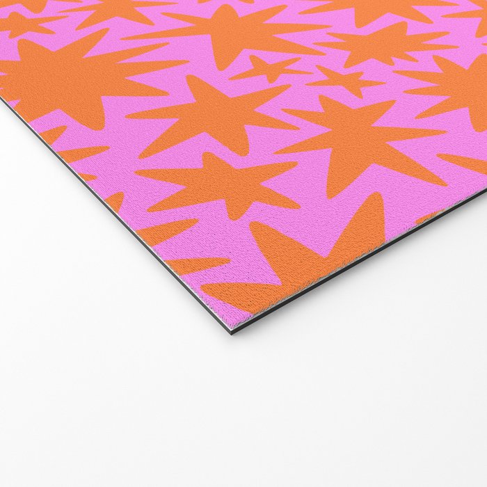 Abstract retro pink star shape pattern Welcome Mat Gallery Image 2