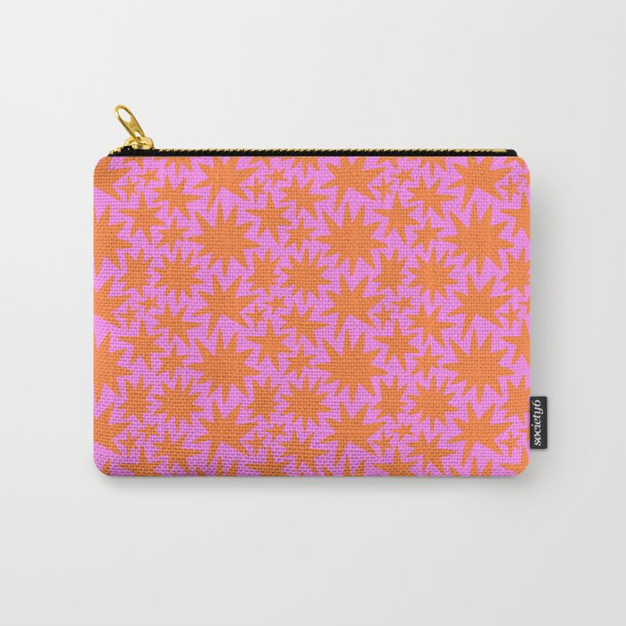 Abstract retro pink star shape pattern Carry All Pouch Gallery Image 1