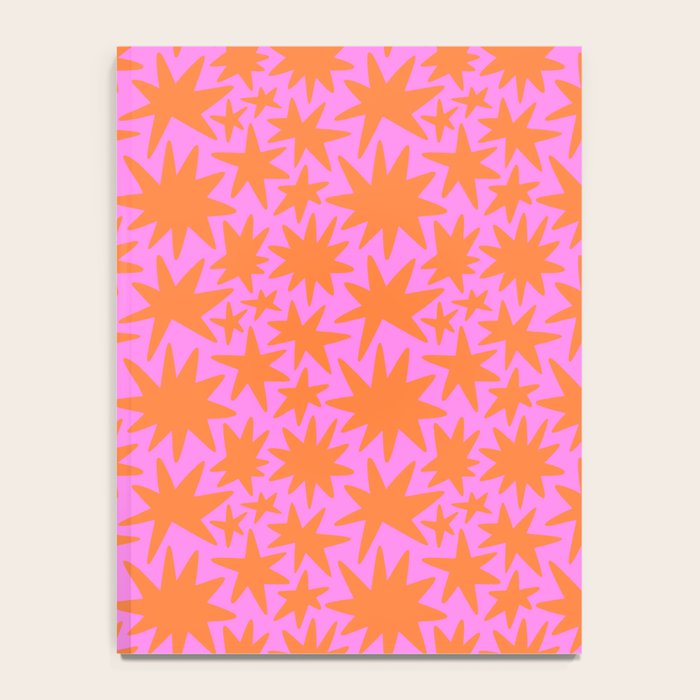 Abstract retro pink star shape pattern Notebook Gallery Image 4