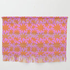 Abstract retro pink star shape pattern Wall Hanging Gallery Image 1