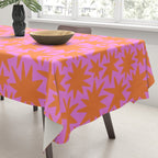 Abstract retro pink star shape pattern Tablecloth Gallery Image 3