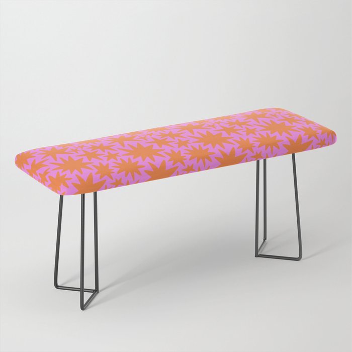 Abstract retro pink star shape pattern Bench Gallery Image 1