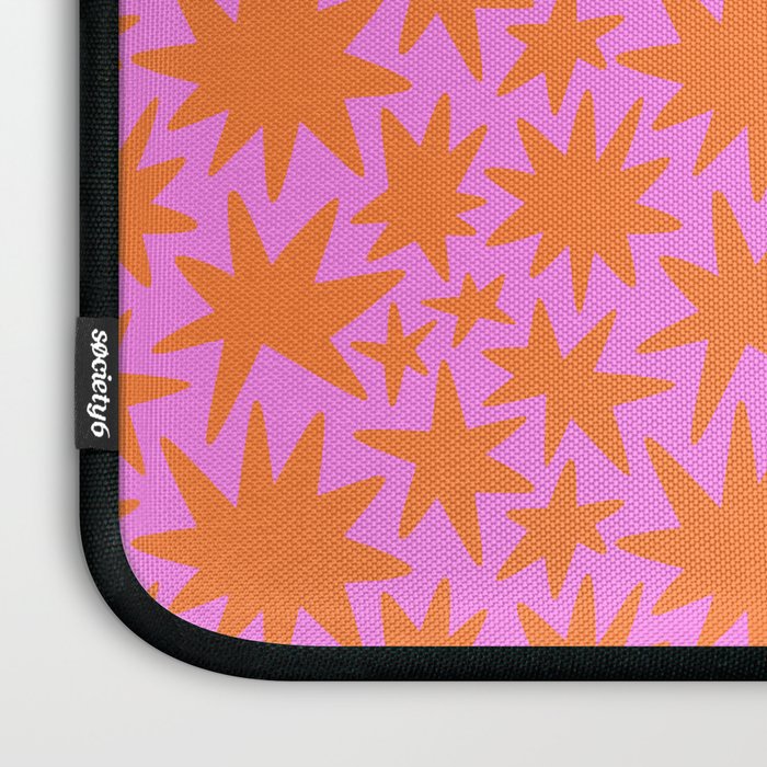 Abstract retro pink star shape pattern Laptop Sleeve Gallery Image 3