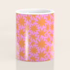 Abstract retro pink star shape pattern Coffee Mug Gallery Image 4