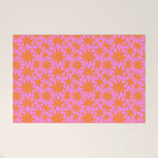 Abstract retro pink star shape pattern Welcome Mat Gallery Image 1