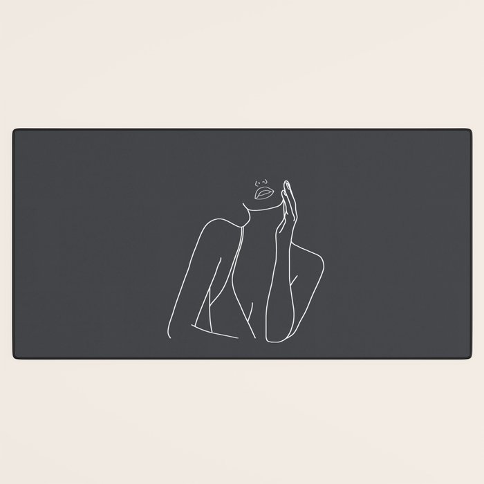 Minimal Line Art of a Woman Desk Mat Gallery Image 3