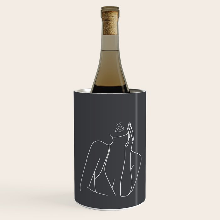 Minimal Line Art of a Woman Wine Chiller Gallery Image 1