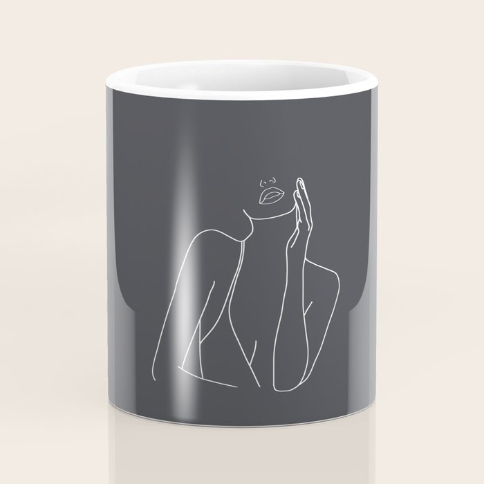 Minimal Line Art of a Woman Coffee Mug Gallery Image 4