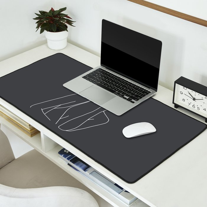 Minimal Line Art of a Woman Desk Mat Gallery Image 2