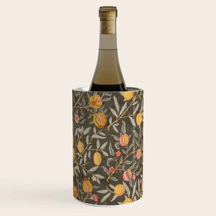 William Morris Vintage Pomegranate Fruit Walnut Bullrush Pattern  Wine Chiller Gallery Image 1