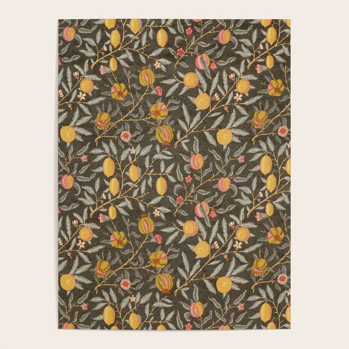 William Morris Vintage Pomegranate Fruit Walnut Bullrush Pattern  Poster Gallery Image 4