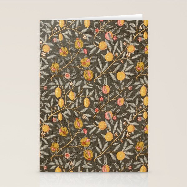 William Morris Vintage Pomegranate Fruit Walnut Bullrush Pattern  Stationery Card Gallery Image 2