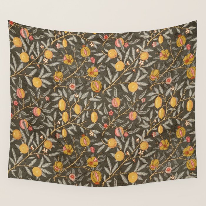 William Morris Vintage Pomegranate Fruit Walnut Bullrush Pattern  Wall Tapestry Gallery Image 4