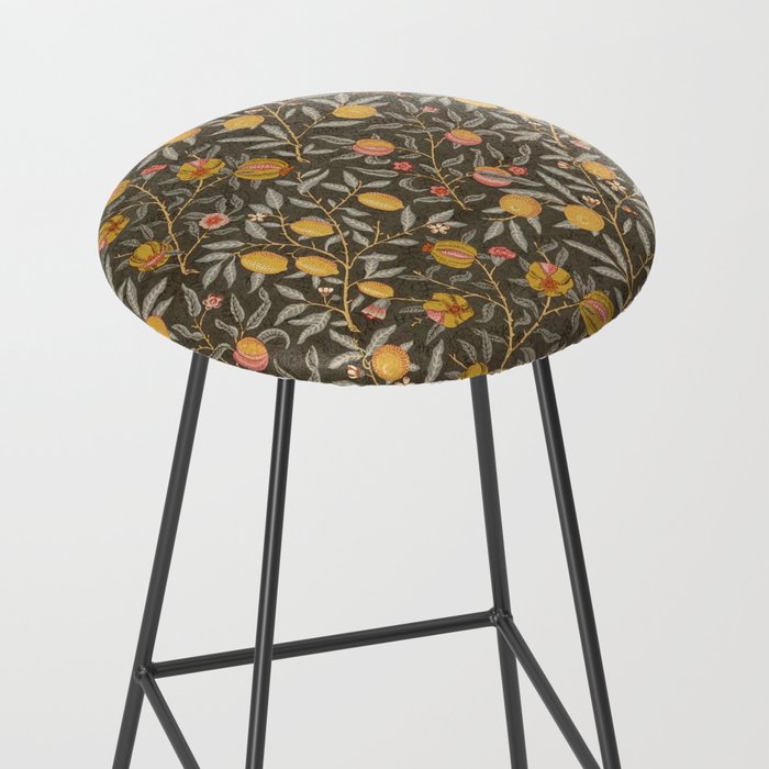 William Morris Vintage Pomegranate Fruit Walnut Bullrush Pattern  Stool Gallery Image 2